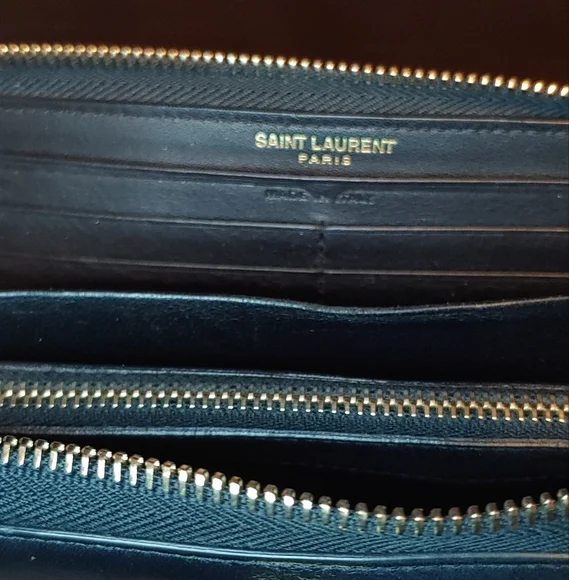 Saint Laurent Black Wallet with Gold Logo - Picture 3 of 9
